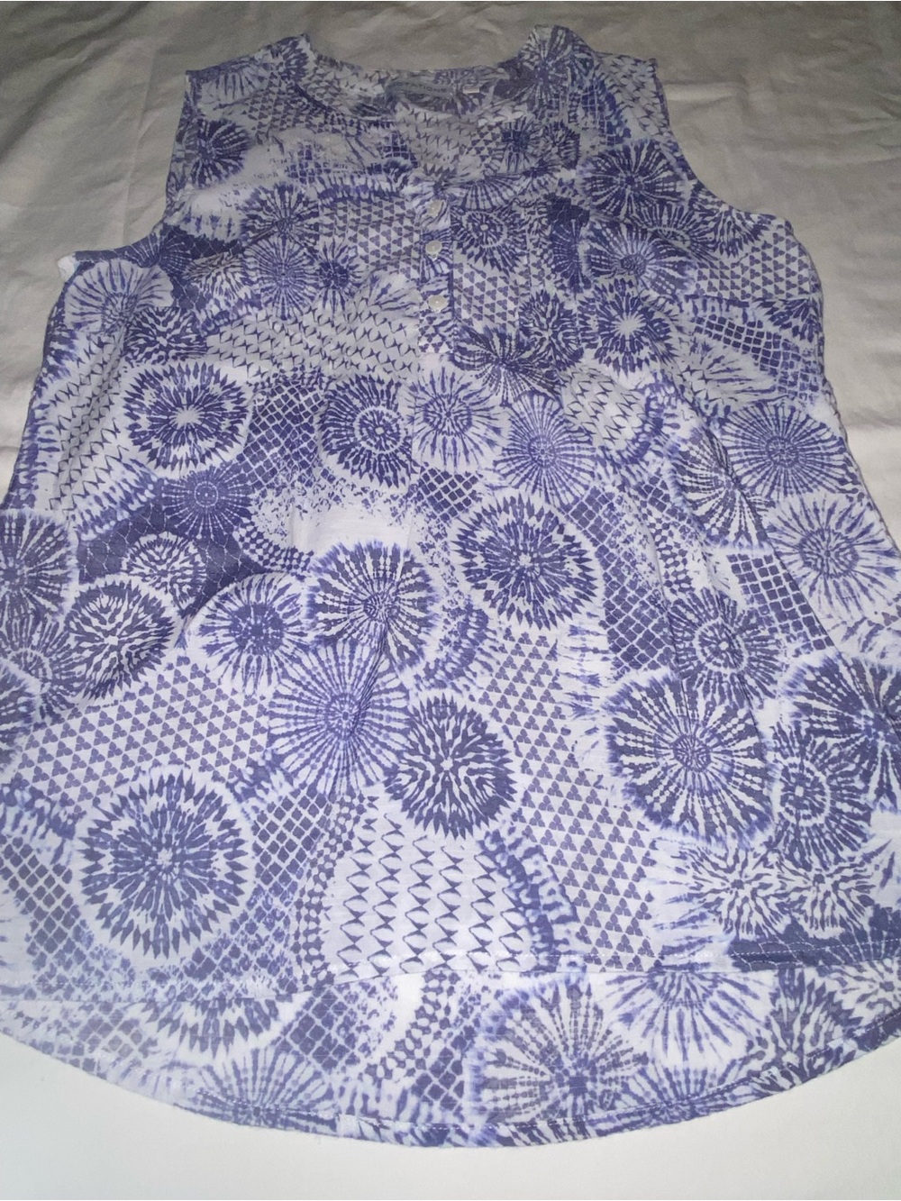 Notations Purple & White Sleeveless Printed Tank Top - Picture 2 of 8